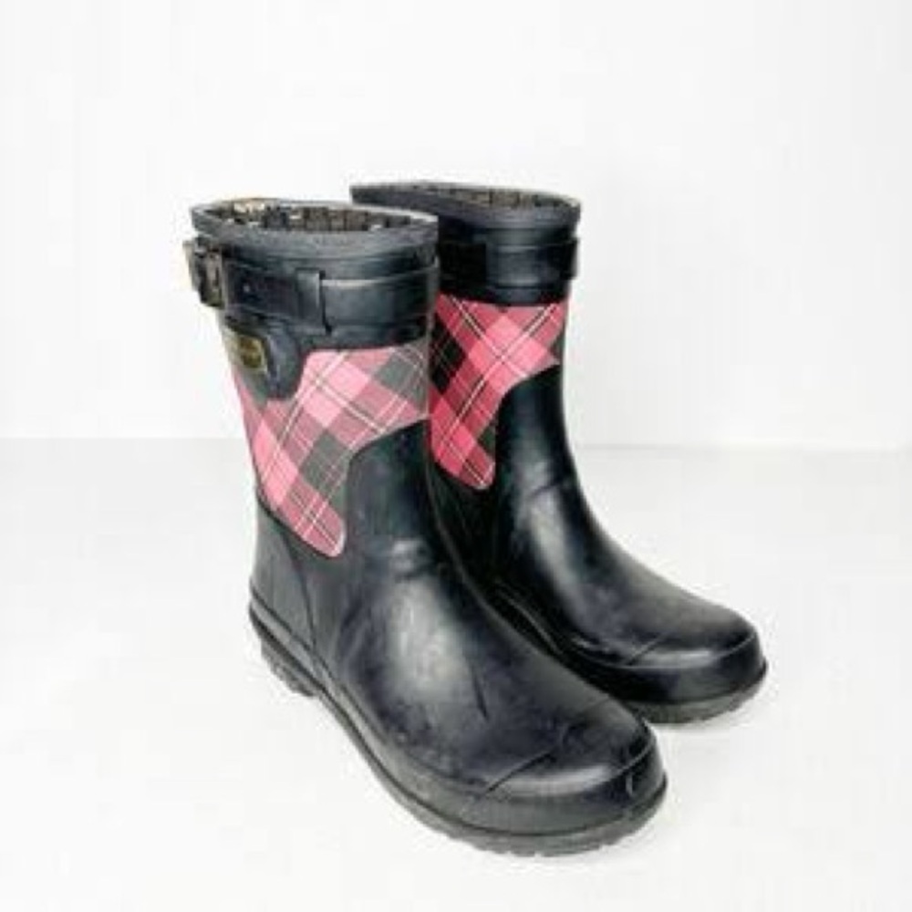 Pendleton Heritage Cunningham size 10 red black plaid scarlet rain boots - Picture 6 of 6